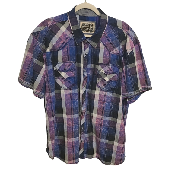 BKE Vintage | Men's Vintage Plaid Button-Down Athletic Fit Shirt (Size XXXL) - Picture 1 of 12